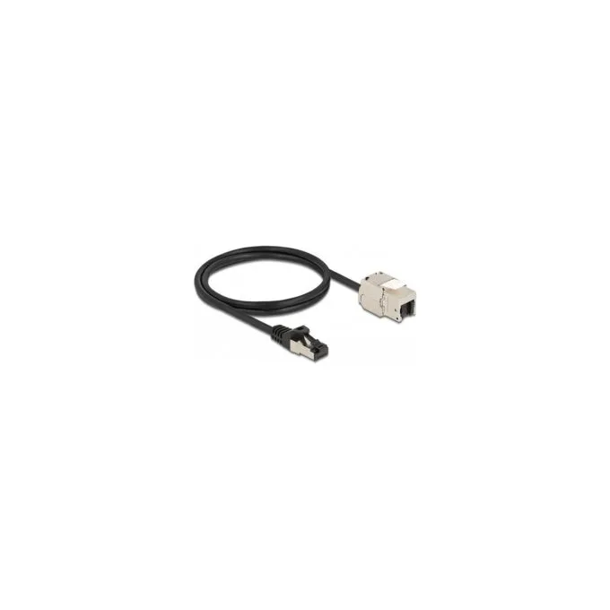 Delock Kabel RJ45 Stecker zu Keystone Modul RJ45 Buchse Cat.6A 1 m schwarz — image 2