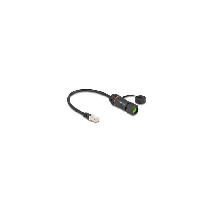 Delock Kabel RJ45 Stecker zu RJ45 Buchse Cat.6A zum Einbau mit M20 Gewinde und Gehäuse IP68 staub- und wasserdicht 25... — image 1