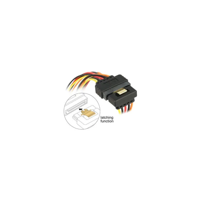 Delock Kabel SATA 15 Pin Strom Stecker mit Einrastfunktion to 2 x SATA 15 Pin Strom Buchse 15 cm — image 2