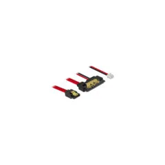 Delock Kabel SATA 6 Gb s 7 Pin Buchse + 2 Pin Strom Buchse to SATA 22 Pin Buchse gerade (5 V) Metall 10 cm