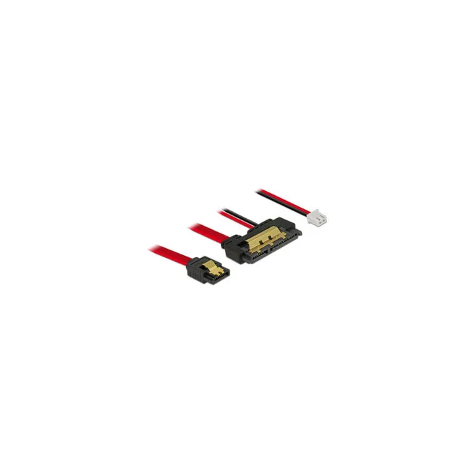 Delock Kabel SATA 6 Gb s 7 Pin Buchse + 2 Pin Strom Buchse to SATA 22 Pin Buchse gerade (5 V) Metall 30 cm — image 1