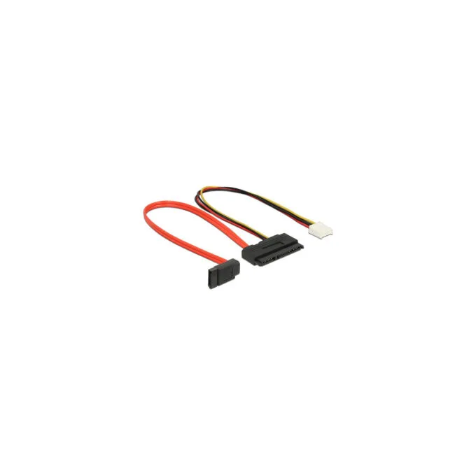 Delock Kabel SATA 6 Gb s 7 Pin Buchse + Floppy 4 Pin Strom Buchse (5 V + 12 V) to SATA 22 Pin Buchse gerade 30 cm — image 2