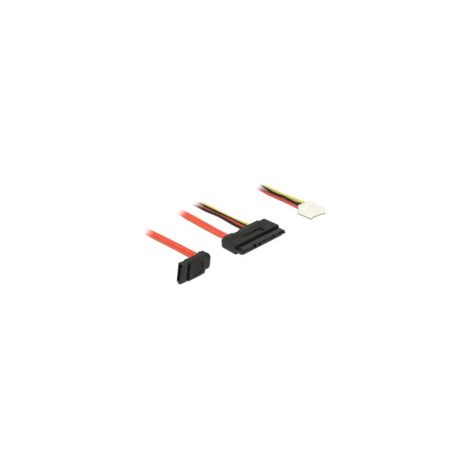 Delock Kabel SATA 6 Gb s 7 Pin Buchse + Floppy 4 Pin Strom Buchse (5 V + 12 V) to SATA 22 Pin Buchse gerade 30 cm — image 1
