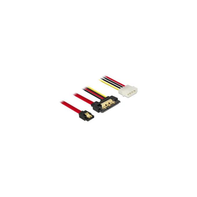 Delock Kabel SATA 6 Gb s 7 Pin Buchse + Molex 4 Pin Strom Stecker to SATA 22 Pin Buchse gerade Metall 30 cm — image 1