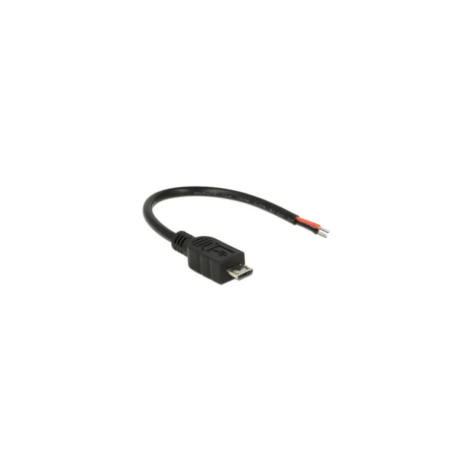 Delock Kabel USB 2.0 Micro-B Stecker to 2 x offene Kabelenden Strom 10 cm Raspberry Pi — image 1