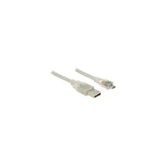Delock Kabel USB 2.0 Typ-A Stecker to USB 2.0 Micro-B Stecker 3 m transparent