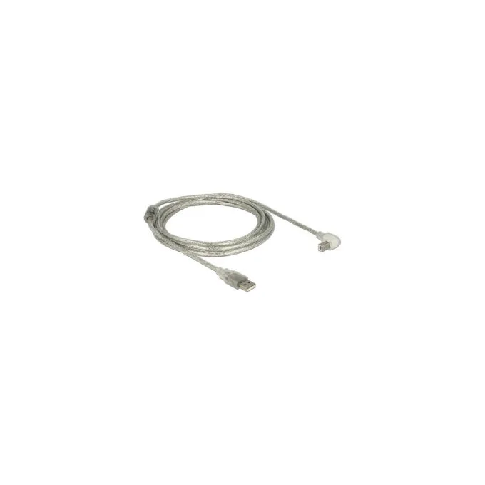 Delock Kabel USB 2.0 Typ-A Stecker to USB 2.0 Typ-B Stecker gewinkelt 3.0 m transparent — image 2