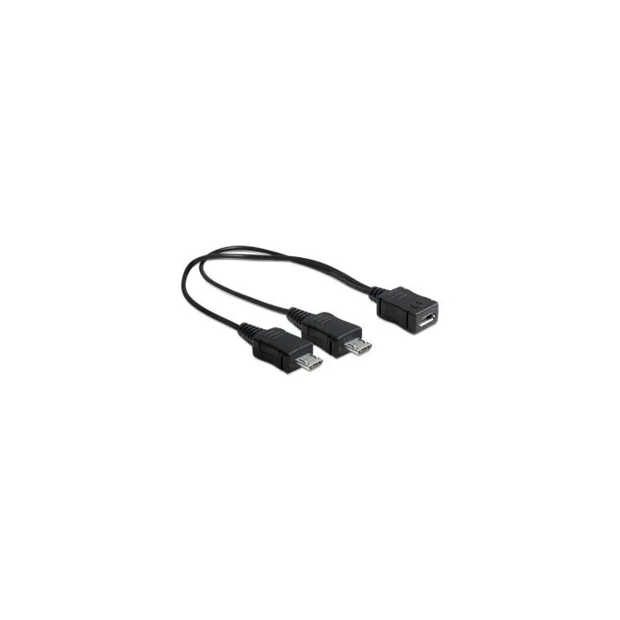 Delock Kabel USB micro-B Buchse to 2 x USB micro-B Stecker 20 cm — image 1