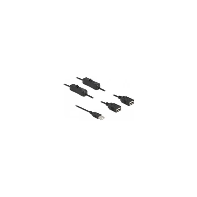Delock Kabel USB Typ-A Stecker zu 2 x USB Typ-A Buchse mit Schalter 1 m — image 1