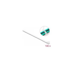 Delock Kabelbinder wiederverwendbar L 200 x B 7.2 mm 100 Stück weiß