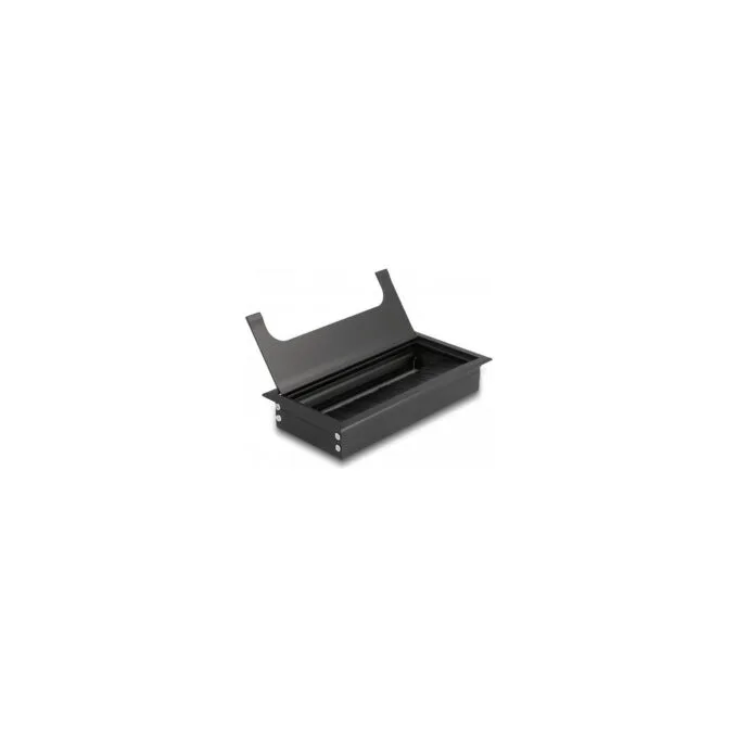 Delock Kabeldurchführung für Tischeinbau mit Bürste 160 x 80 x 28 mm schwarz — image 2