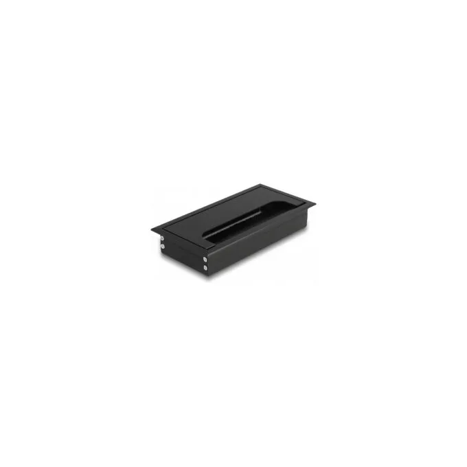 Delock Kabeldurchführung für Tischeinbau mit Bürste 160 x 80 x 28 mm schwarz — image 1