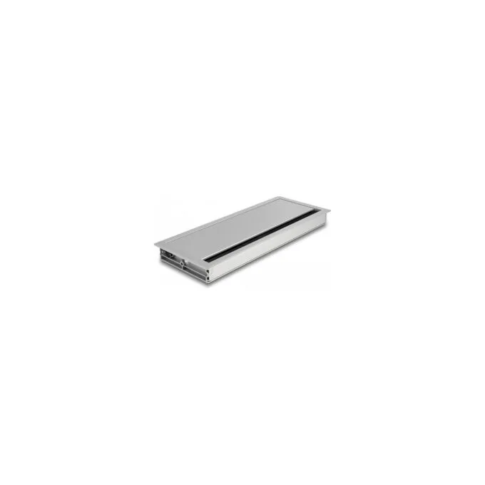 Delock Kabeldurchführung für Tischeinbau mit Bürste 300 x 120 x 28 mm silber — image 1