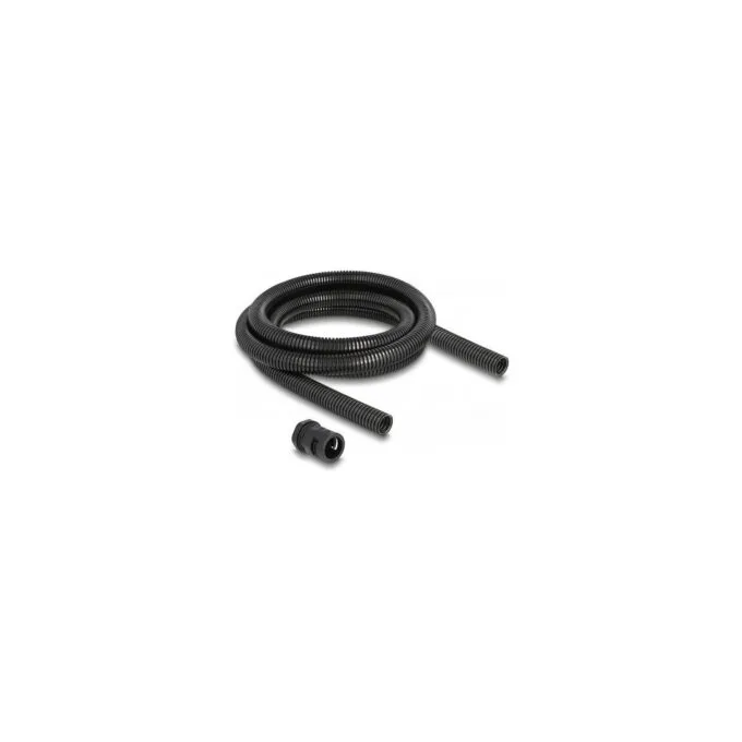 Delock Kabelschutzschlauch 2 m x 18.5 mm mit 2 x PG13.5 Schlauchverschraubung Set schwarz — image 1