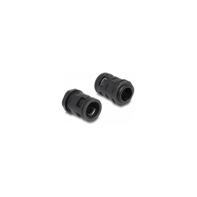 Delock Kabelschutzschlauch 2 m x 21.2 mm mit 2 x PG16 Schlauchverschraubung Set schwarz — image 2