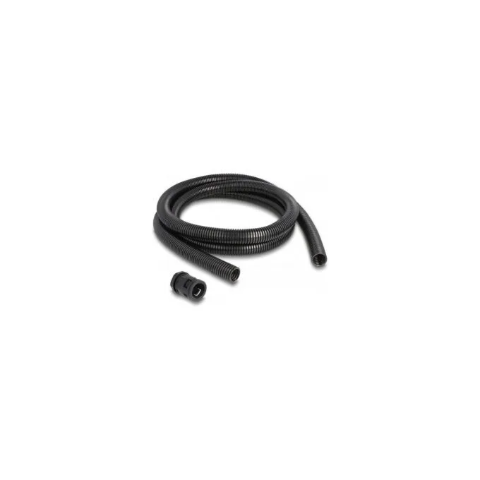 Delock Kabelschutzschlauch 2 m x 21.2 mm mit 2 x PG16 Schlauchverschraubung Set schwarz — image 1