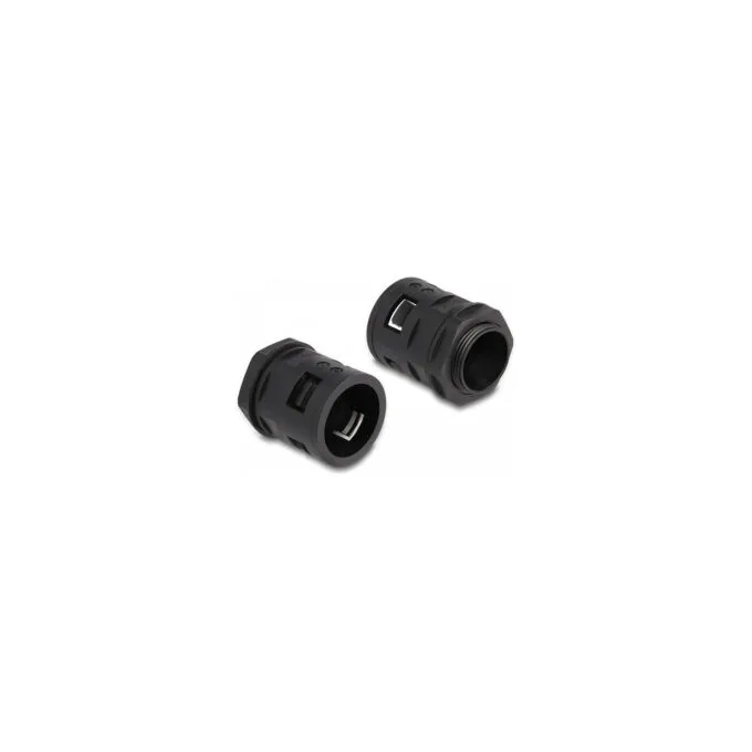 Delock Kabelschutzschlauch 2 m x 28.5 mm mit 2 x PG21 Schlauchverschraubung Set schwarz — image 2
