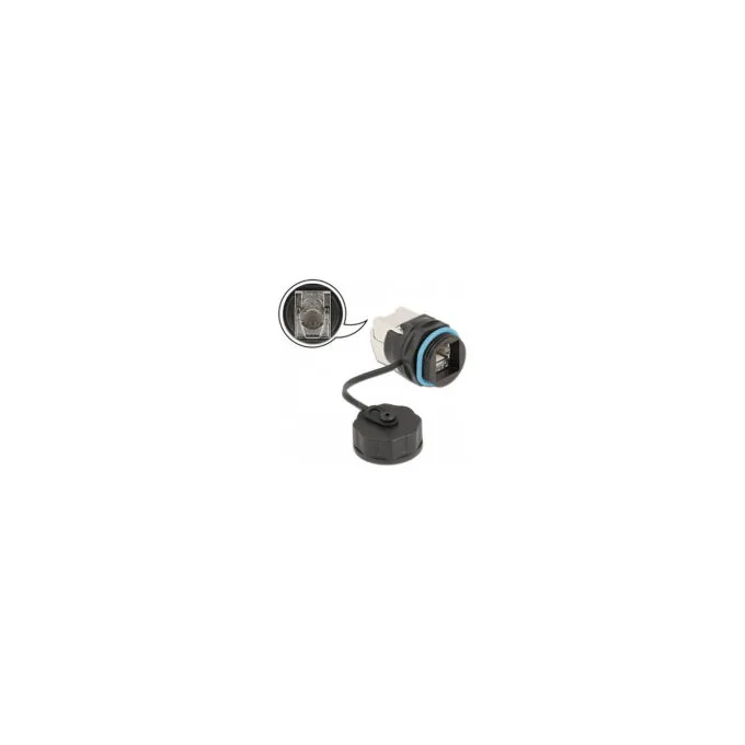 Delock Kabelverbinder RJ45 Buchse zu Cat.6A LSA mit Verschlusskappe wasserfest — image 1