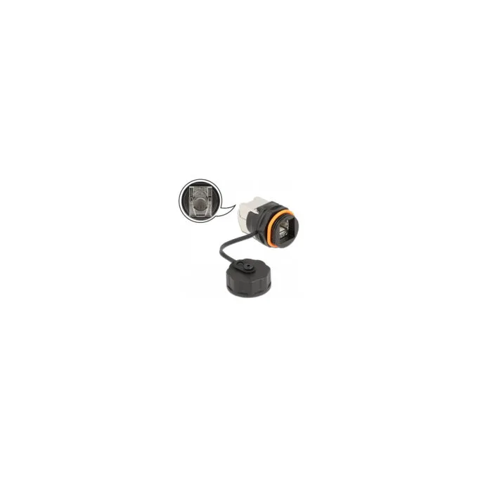 Delock Kabelverbinder RJ45 Buchse zu Cat.6A LSA mit Verschlusskappe wasserfest — image 1