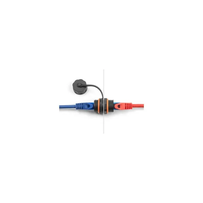 DeLock Kabelverbinder RJ45 Buchse zu RJ45 Buchse Cat.6A mit M20 Gewinde und Verschlusskappe IP68 staub- und wasserdicht — image 1