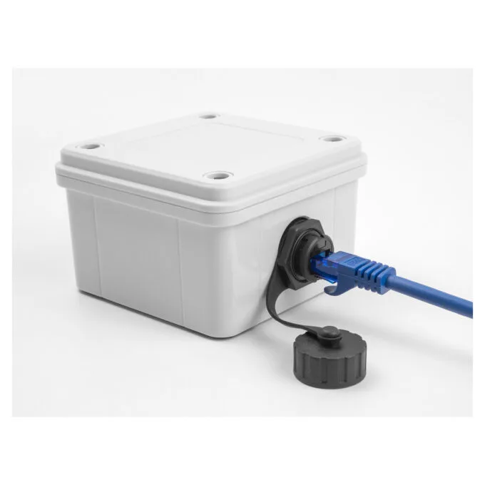 Delock Kabelverbinder RJ50 Buchse zu RJ50 Buchse zum Einbau mit Verschlusskappe IP68 staub- und wasserdicht schwarz — image 3