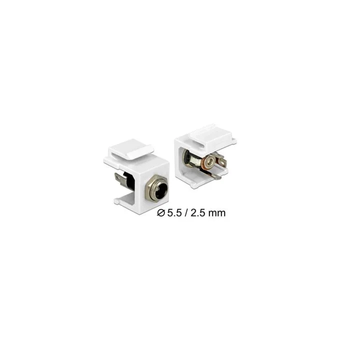 Delock Keystone Modul DC 5.5 x 2.5 mm Buchse weiß — image 2