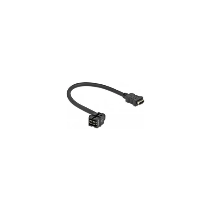 Delock Keystone Modul HDMI Buchse 250° to HDMI Buchse mit Kabel schwarz — image 1