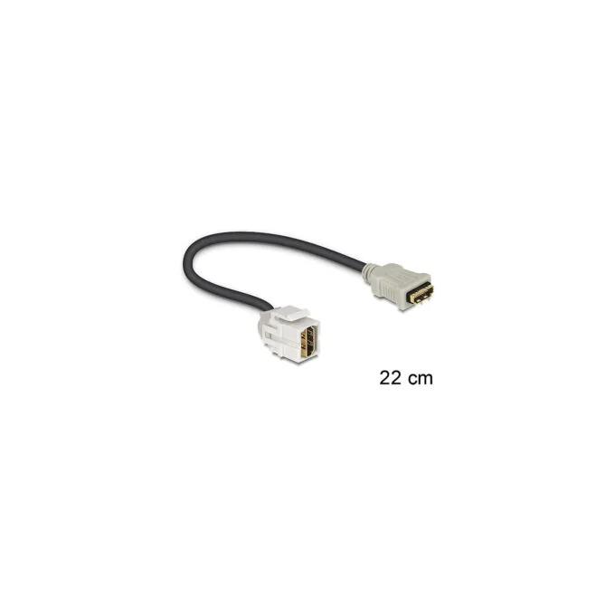Delock Keystone Modul HDMI Buchse 250° to HDMI Buchse mit Kabel weiß — image 1