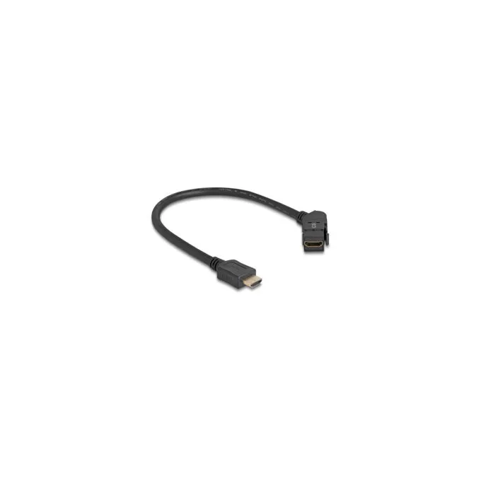 Delock Keystone Modul HDMI Einbaubuchse 45° gewinkelt zu HDMI Stecker mit 30 cm Kabel 8K 60 Hz schwarz — image 2