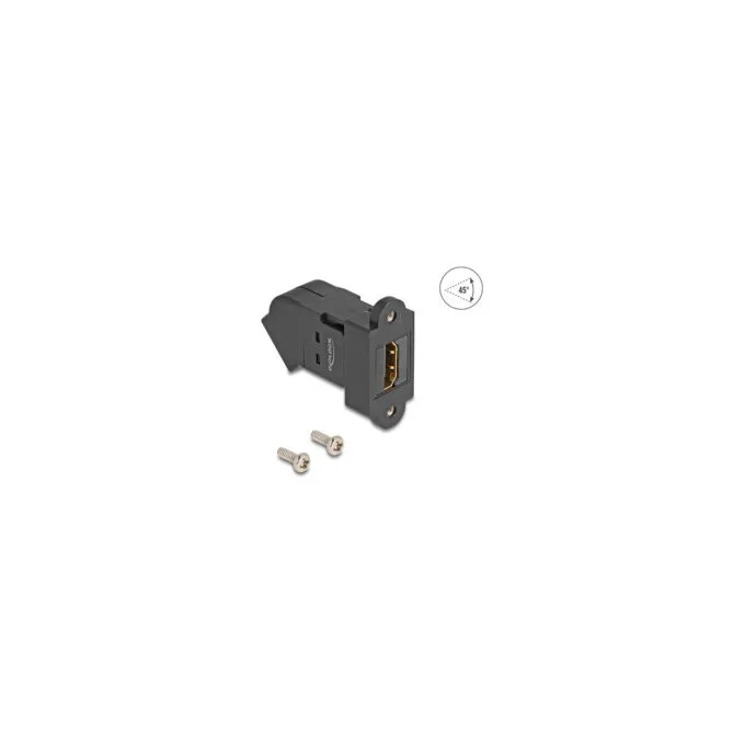 Delock Keystone Modul HDMI Einbaubuchse zu HDMI Buchse 45° gewinkelt 8K 60 Hz schwarz — image 1