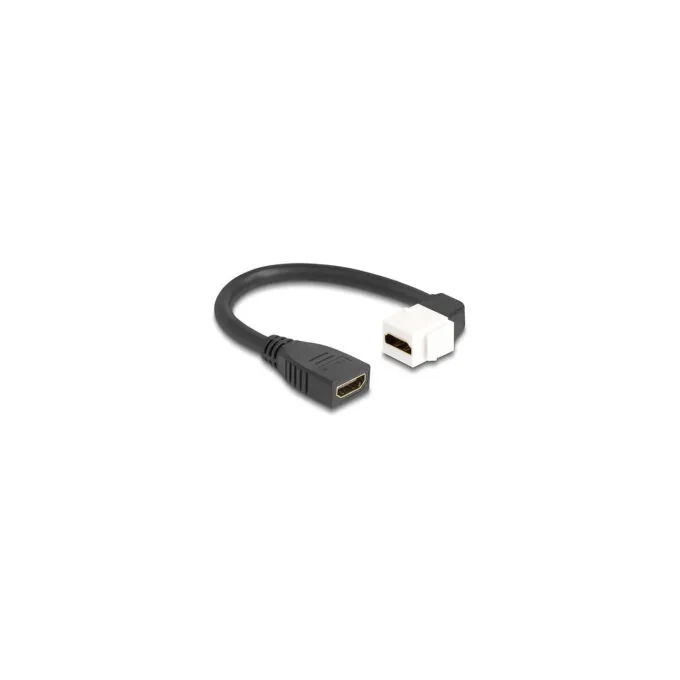 Delock Keystone Modul Kabel HDMI Buchse zu Buchse 90° gewinkelt 8K 60 Hz 20 cm schwarz — image 1