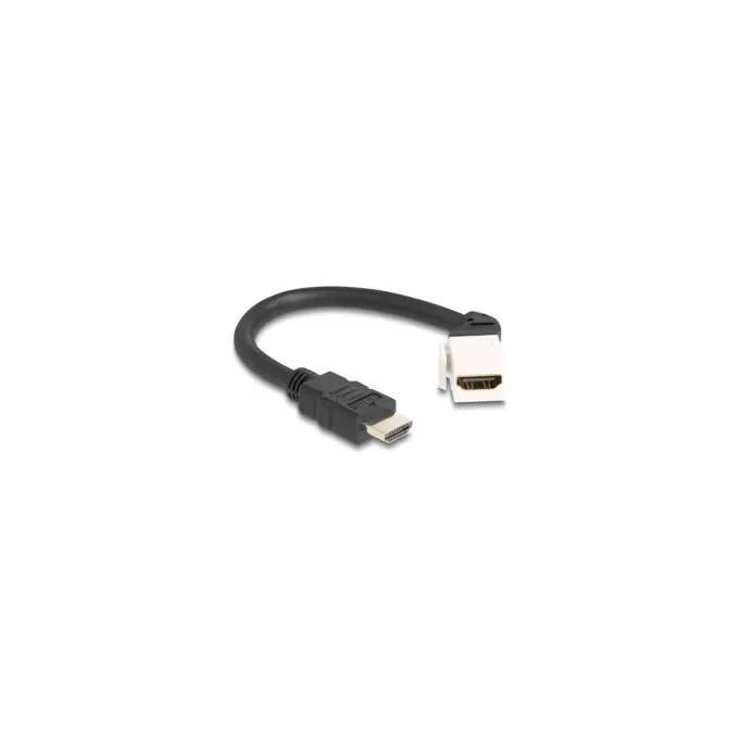 Delock Keystone Modul Kabel HDMI Stecker zu Buchse 45° gewinkelt 8K 60 Hz 20 cm schwarz — image 1