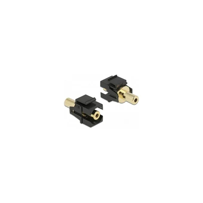 Delock Keystone Modul Klinkenbuchse 3.5 mm 3 Pin zu Klinkenbuchse 3.5 mm 3 Pin vergoldet schwarz — image 1