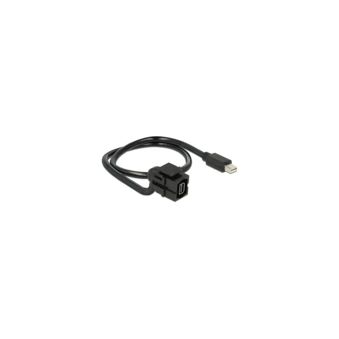Delock Keystone Modul mini DisplayPort Buchse 110° to mini DisplayPort Stecker mit Kabel schwarz — image 1