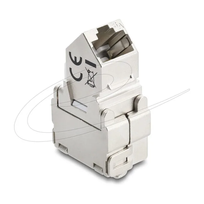 Delock Keystone Modul RJ45 Buchse zu LSA Cat.6A 45° gewinkelte Buchse geschirmt 180° Kabelführung werkzeugfrei Metall — image 2