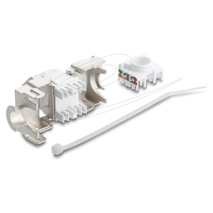 Delock Keystone Modul RJ45 Buchse zu LSA Cat.6A 45° gewinkelte Buchse geschirmt 180° Kabelführung werkzeugfrei Metall — image 3