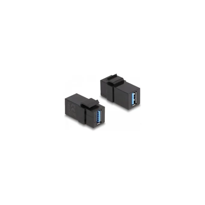 Delock Keystone Modul USB 5 Gbps A Buchse zu USB 5 Gbps A Buchse schwarz — image 1