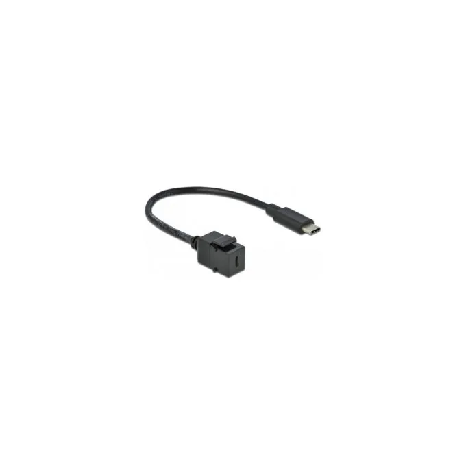 Delock Keystone Modul USB 5 Gbps Type-CTM Buchse zu USB Type-CTM Stecker mit Kabel 25 cm — image 1