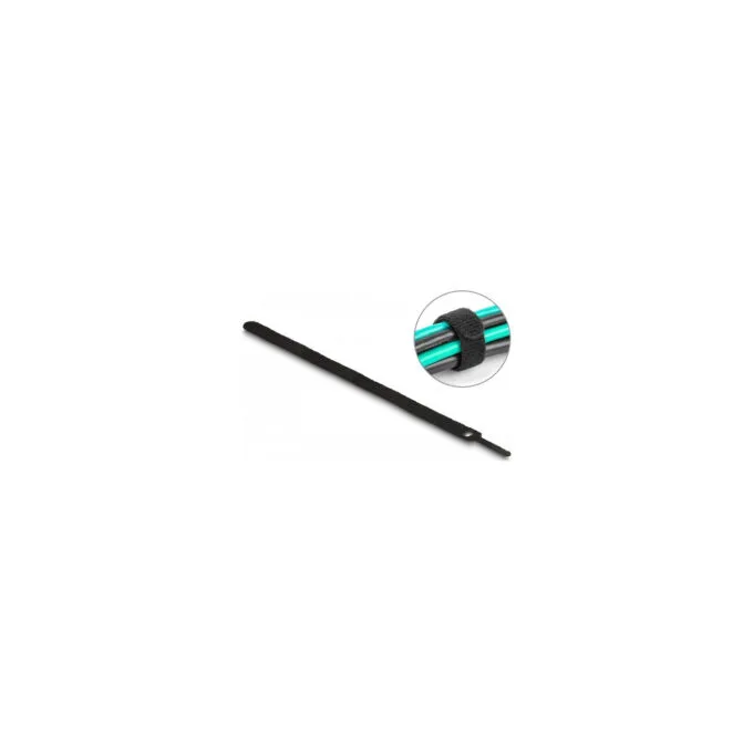 Delock Klett-Kabelbinder L 300 x B 12 mm schwarz 10 Stück — image 1
