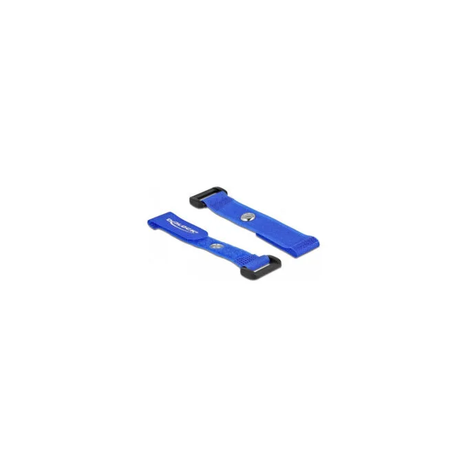Delock Klett-Kabelbinder mit Schlaufe und Befestigungsöse L 150 x B 20 mm blau 5 Stück — image 2
