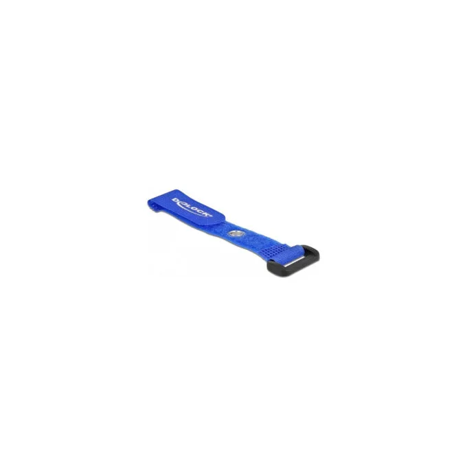 Delock Klett-Kabelbinder mit Schlaufe und Befestigungsöse L 150 x B 20 mm blau 5 Stück — image 1