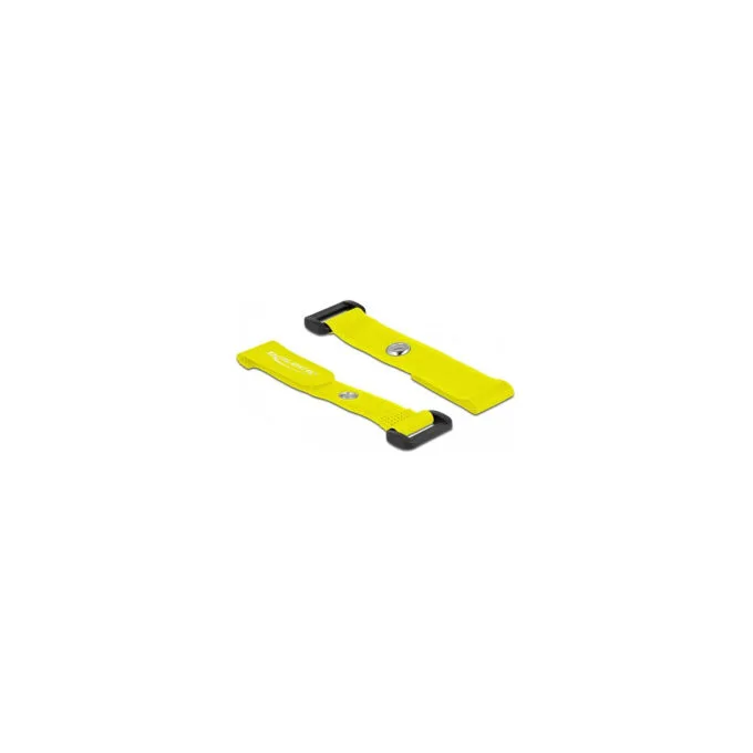 Delock Klett-Kabelbinder mit Schlaufe und Befestigungsöse L 150 x B 20 mm gelb 5 Stück — image 2