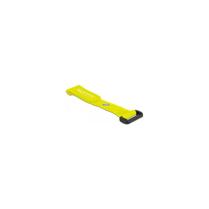 Delock Klett-Kabelbinder mit Schlaufe und Befestigungsöse L 150 x B 20 mm gelb 5 Stück — image 1
