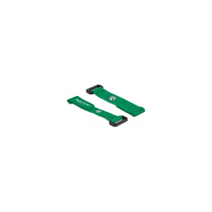 Delock Klett-Kabelbinder mit Schlaufe und Befestigungsöse L 150 x B 20 mm grün 5 Stück — image 2