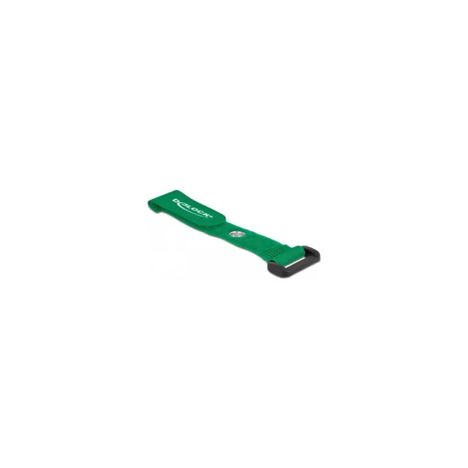 Delock Klett-Kabelbinder mit Schlaufe und Befestigungsöse L 150 x B 20 mm grün 5 Stück — image 1