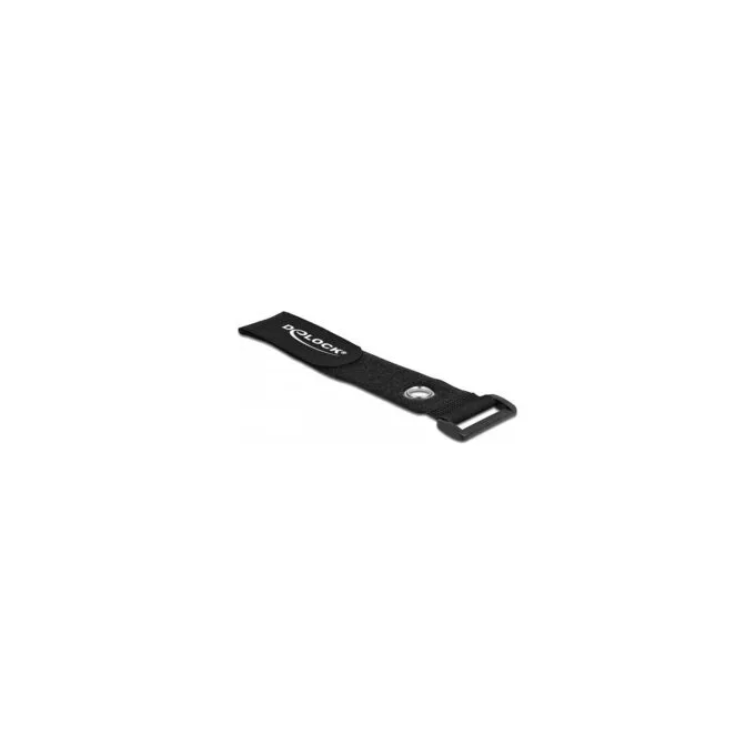 Delock Klett-Kabelbinder mit Schlaufe und Befestigungsöse L 150 x B 20 mm schwarz 5 Stück — image 1