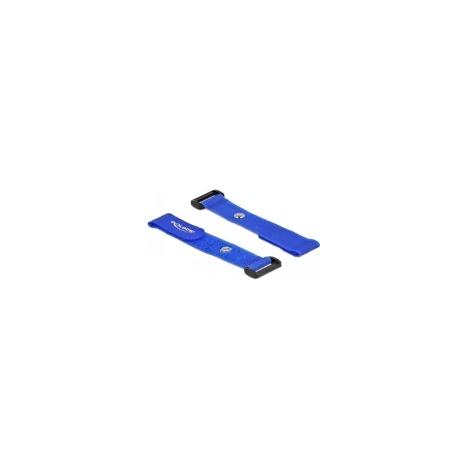 Delock Klett-Kabelbinder mit Schlaufe und Befestigungsöse L 190 x B 25 mm blau 5 Stück — image 2