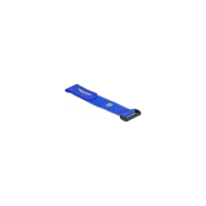 Delock Klett-Kabelbinder mit Schlaufe und Befestigungsöse L 190 x B 25 mm blau 5 Stück — image 1