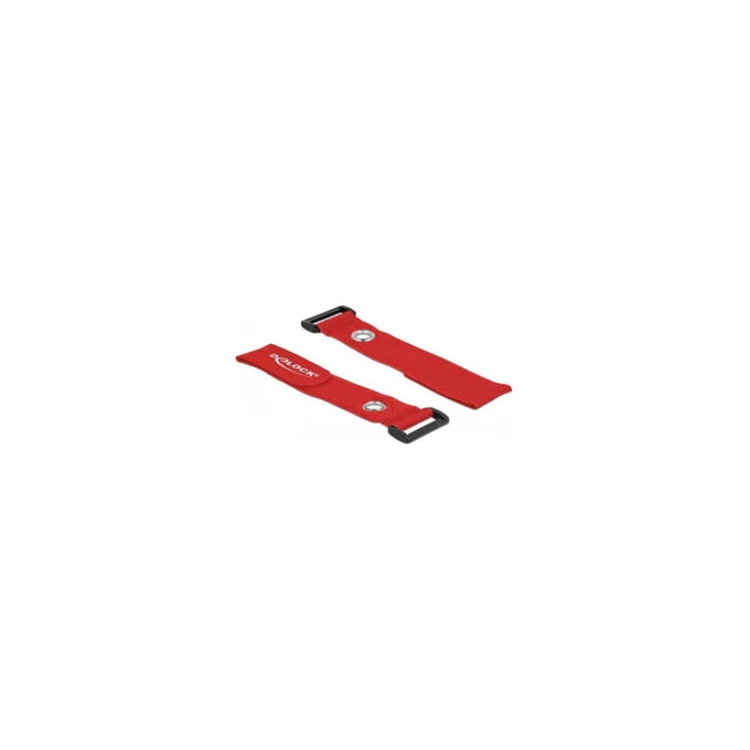 Delock Klett-Kabelbinder mit Schlaufe und Befestigungsöse L 280 x B 38 mm rot 3 Stück — image 2