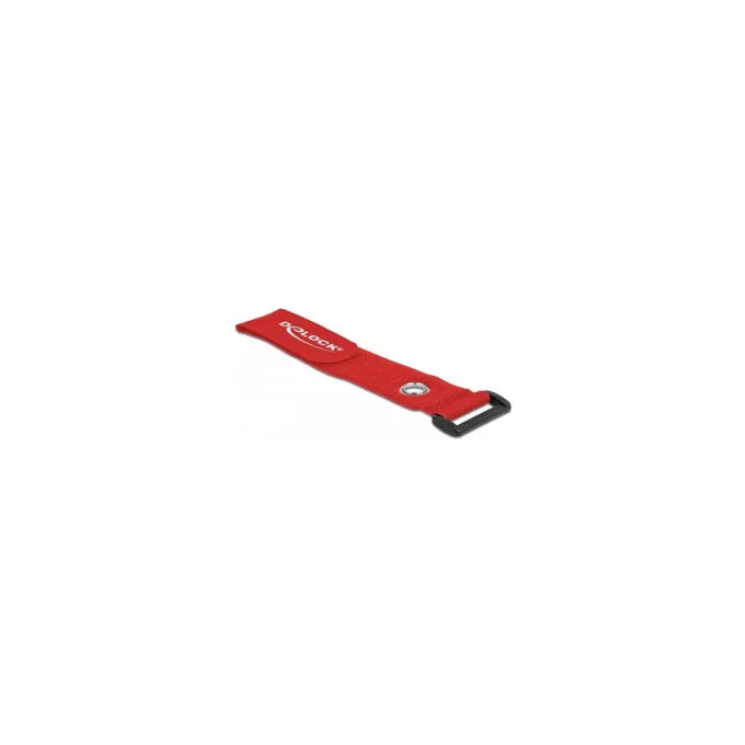 Delock Klett-Kabelbinder mit Schlaufe und Befestigungsöse L 280 x B 38 mm rot 3 Stück — image 1